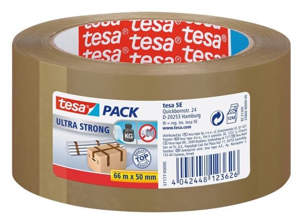 Packtejp TESA Ultra Strong 50mmx66m brun 6st