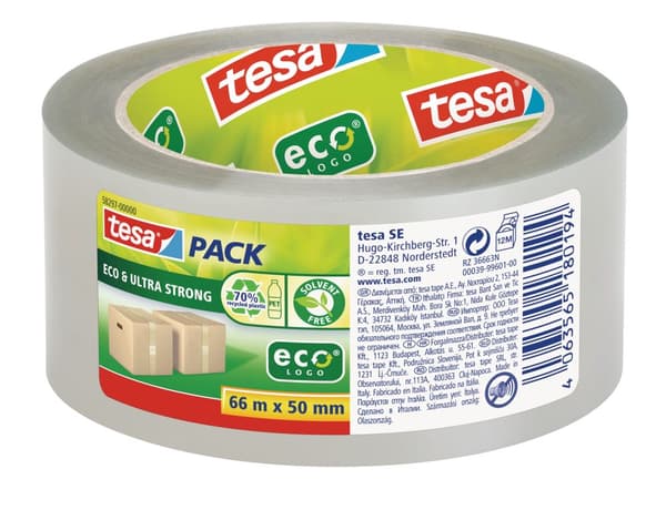 Packtejp TESA PCR PET 50mmx66m klar 6st