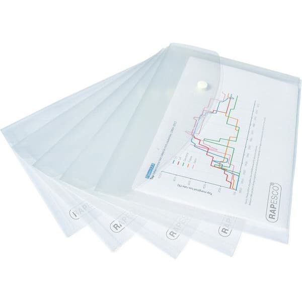 Rapesco 1501 Paket med 50 A5 dokumenthållarfickor - Transparent