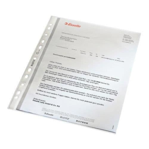 Esselte-Leitz Esselte leitz set med genomskinliga perforerade fickor i kornig standard a4-format polypropen -