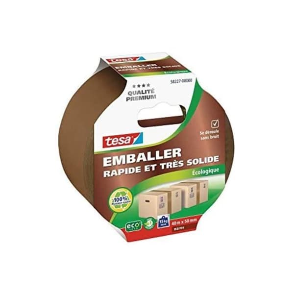 TESA Premium Ekologiskt Tejp för att emballera och stänga kartong - Brun - 40 m x 50 mm
