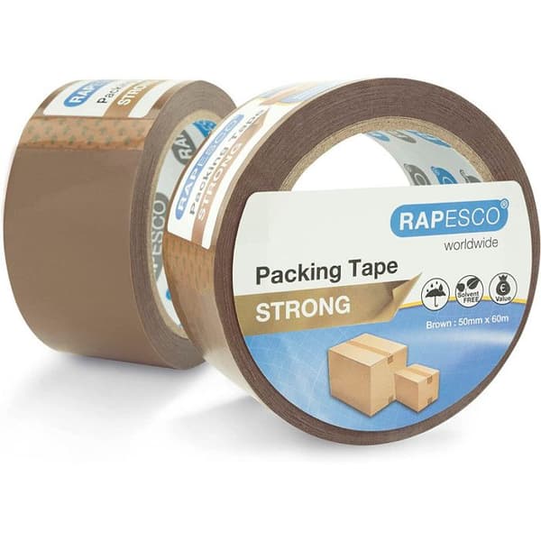 Packtejp - Brun - Mycket stark - 2 rullar - 50mmx60m