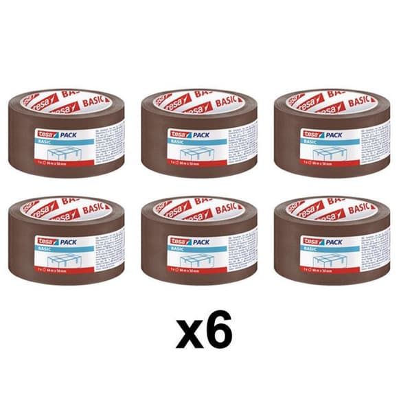 Set med 6 rullar Havanna tejp - TESA - 50 mm x 66 m