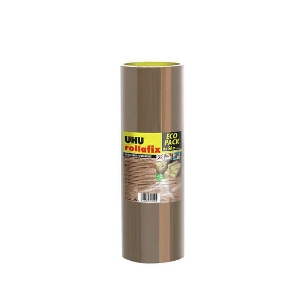 UHU Rollafix - Brun emballagetejp, 6-pack 50m x 50mm