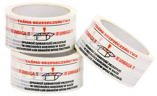 Huomioteippi pakkauksen mukana