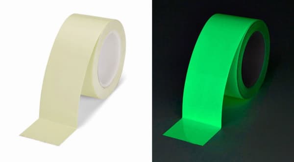 Selvklæbende tape 50mm/10m selvlysende, fotoluminescerende