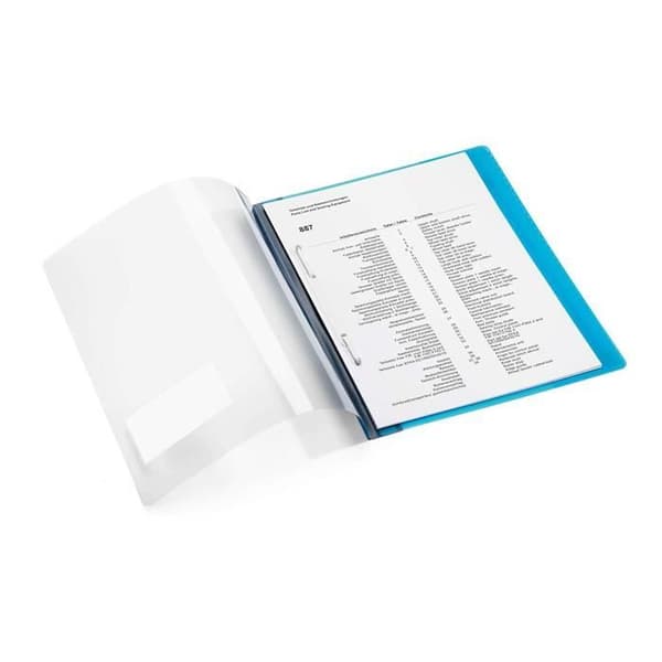 Slitstarkt paket med 25 A4+ lamellmappar med etiketthållare Transparent lock ogenomskinlig baksida svart - 269001