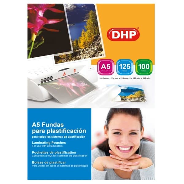 Pochette för dokument Dhp Set med 100 plastfickor A5-format 125 mikron Glänsande