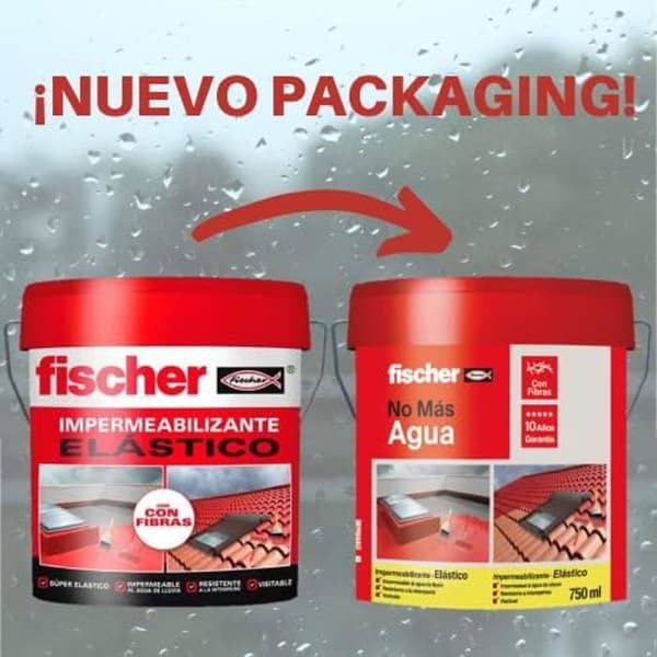 Fischer vattentätande färg - 1kg hink - Vit med fibrer - Vattentät och exteriör