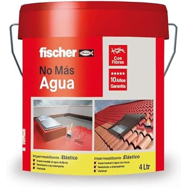 Fischer vattentätande färg - 1kg hink - Vit med fibrer - Vattentät och exteriör