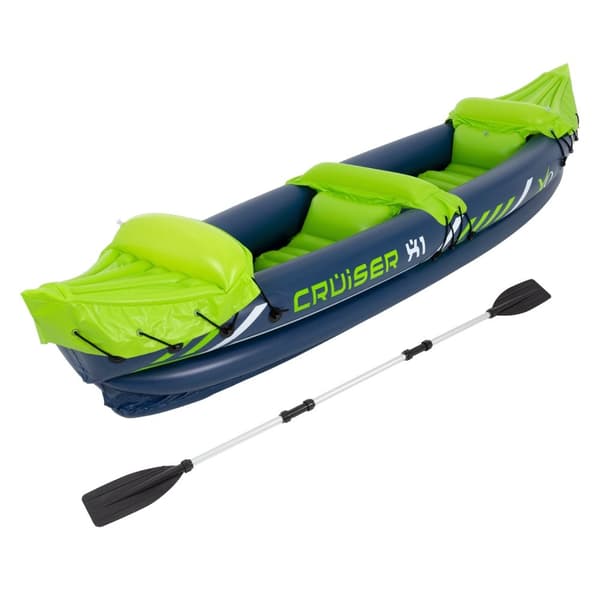 Kajakki Cruiser X1 alumiinisella kaksoismelalla 325x81x53 cm Vihreä/valkoinen/sininen muovista valmistettuna