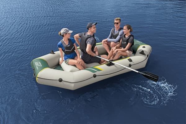 Gummibåt Bestway Hydro Force Ranger Elite X4, 3.20 x 1.48 meter, grå/grön + åror + handpump + transportväska + förvaringsväska + lagningslapp