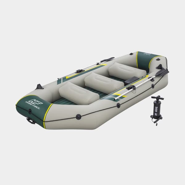Gummibåt Bestway Hydro Force Ranger Elite X4, 3.20 x 1.48 meter, grå/grön + åror + handpump + transportväska + förvaringsväska + lagningslapp