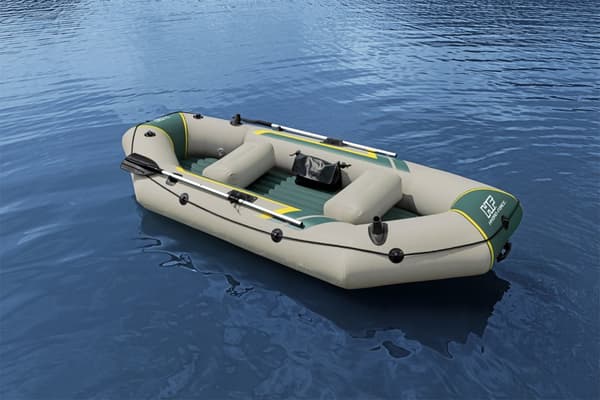 Gummibåt Bestway Hydro Force Ranger Elite X3, 2.95 x 1.30 meter, grå/grön + åror + handpump + transportväska + förvaringsväska + lagningslapp