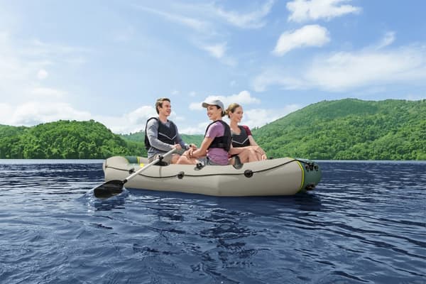 Gummibåt Bestway Hydro Force Ranger Elite X3, 2.95 x 1.30 meter, grå/grön + åror + handpump + transportväska + förvaringsväska + lagningslapp