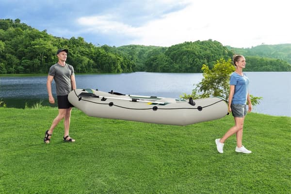 Gummibåt Bestway Hydro Force Ranger Elite X3, 2.95 x 1.30 meter, grå/grön + åror + handpump + transportväska + förvaringsväska + lagningslapp