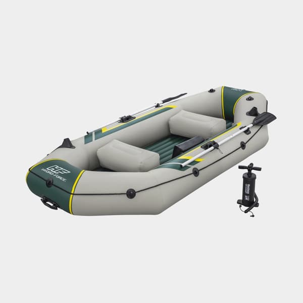 Gummibåt Bestway Hydro Force Ranger Elite X3, 2.95 x 1.30 meter, grå/grön + åror + handpump + transportväska + förvaringsväska + lagningslapp