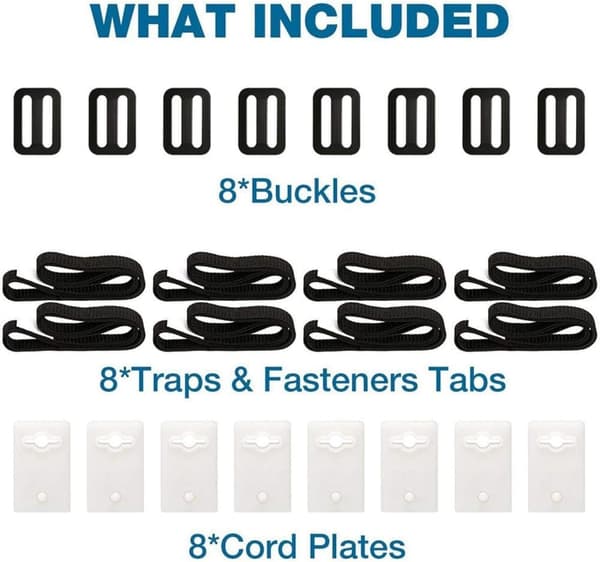 Pool Solar Reel Attachment Kit, Solar Reel Straps Solar Filt Straps Kit, inklusive 8 fällor och fästelement, 8 sladdplattor, 8 spännen