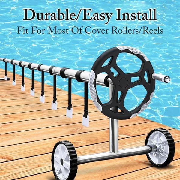Pool Solar Reel Attachment Kit, Solar Reel Straps Solar Filt Straps Kit, inklusive 8 fällor och fästelement, 8 sladdplattor, 8 spännen