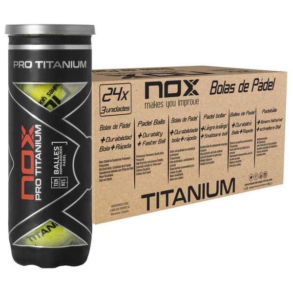 Nox Padel Balls Box Pro Titanium Gul 24 x 3 Balls