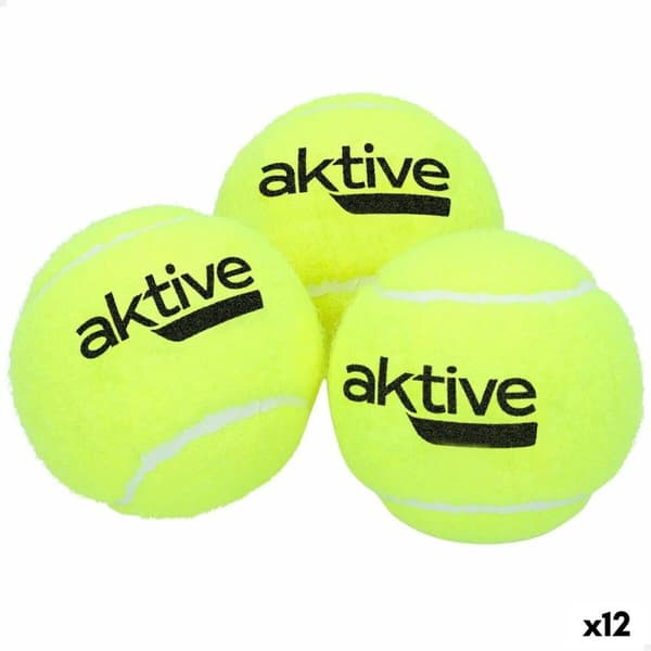 Tennispallot Aktive 3 Kappaletta Keltainen 12 osaa