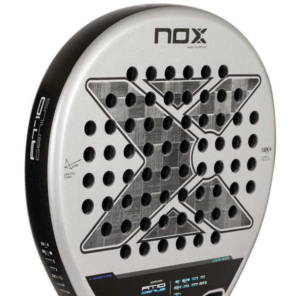 Nox Padel Racket At10 Genius 18k By Agustin Tapia 24 Silver 360-375 gr