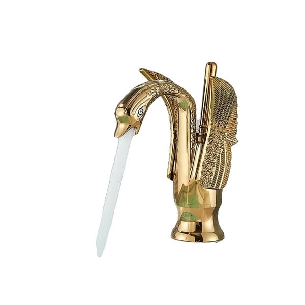 Badevandsarmatur, Luksusdesign, Kold- og Varmtvandsblander, Guld polsk