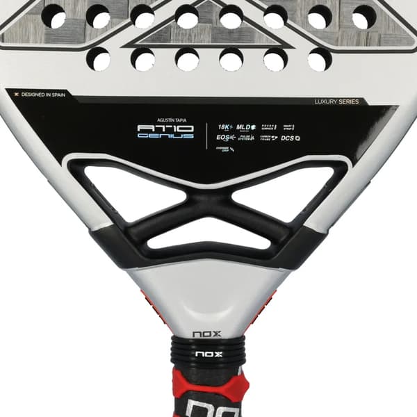 Nox AT10 Genius 18K Agustín Tapia 2024 padelmaila - Drop-muotoinen, 360-375 g, 18K hiilikuitua