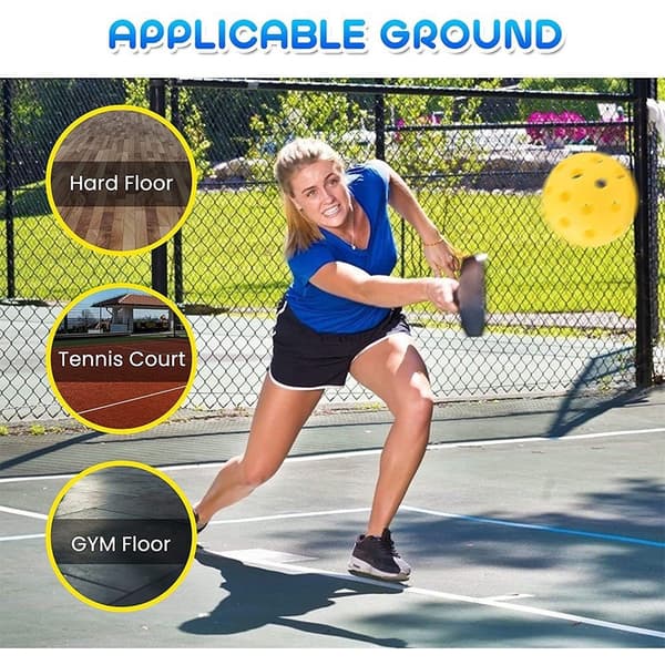 6 stk TPE Pickleball 40 huller 74mm standard størrelse Bolde