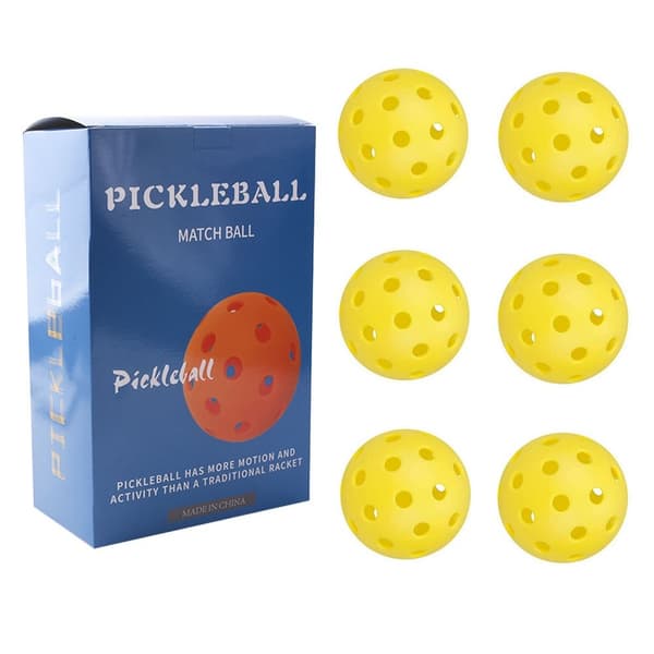 6 kpl TPE Pickleball 40 reikää 74mm vakiokokoisia palloja