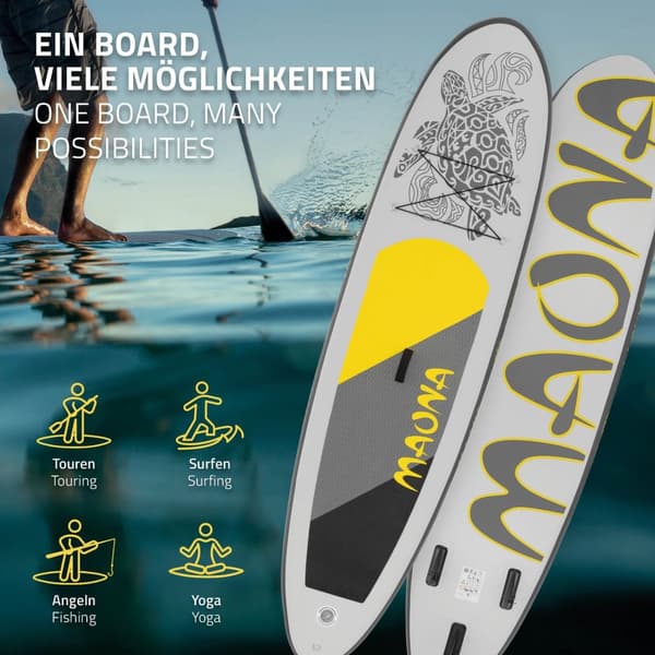 Surfbræt Stand Up Paddle SUP bord Maona padle bord oppustelige Grå 308 cm