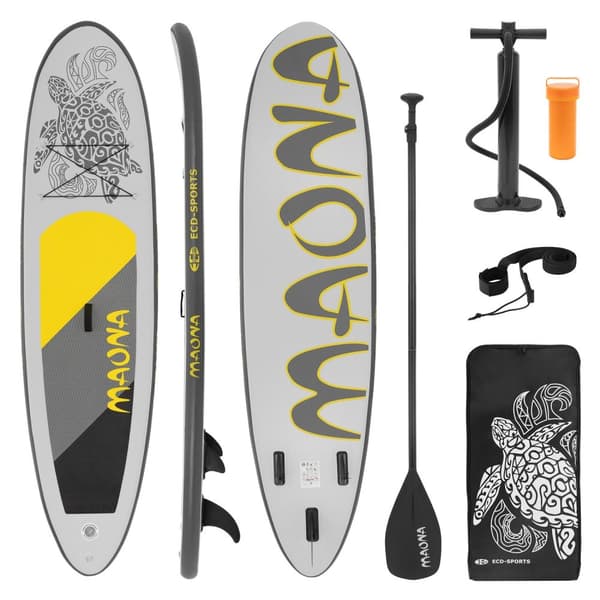 Surfingbräda Stand Up Paddle SUP styrelse Maona paddel ombord uppblåsbar Gray 308 cm