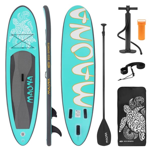 Surfingbräda Stand Up Paddle SUP styrelse Maona paddel ombord uppblåsbar Turquoise 308 cm