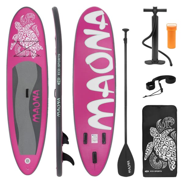 Surfingbräda Stand Up Paddle SUP styrelse Maona paddel ombord uppblåsbar rosa 308 cm