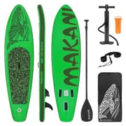 Surfingbräda Stand Up Paddle SUP styrelse Makani paddel ombord uppblåsbar grön 320 cm