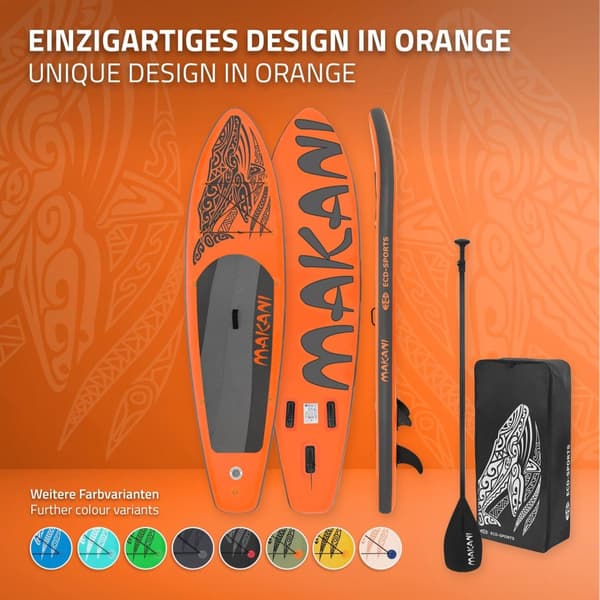 Aufblasbares Stand Up Paddle Board Makani, oranssi, 320x82x15 cm