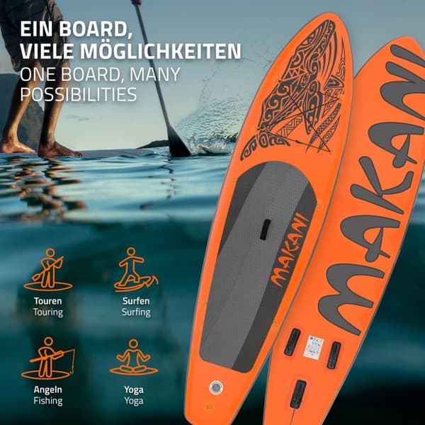 Aufblasbares Stand Up Paddle Board Makani, oranssi, 320x82x15 cm