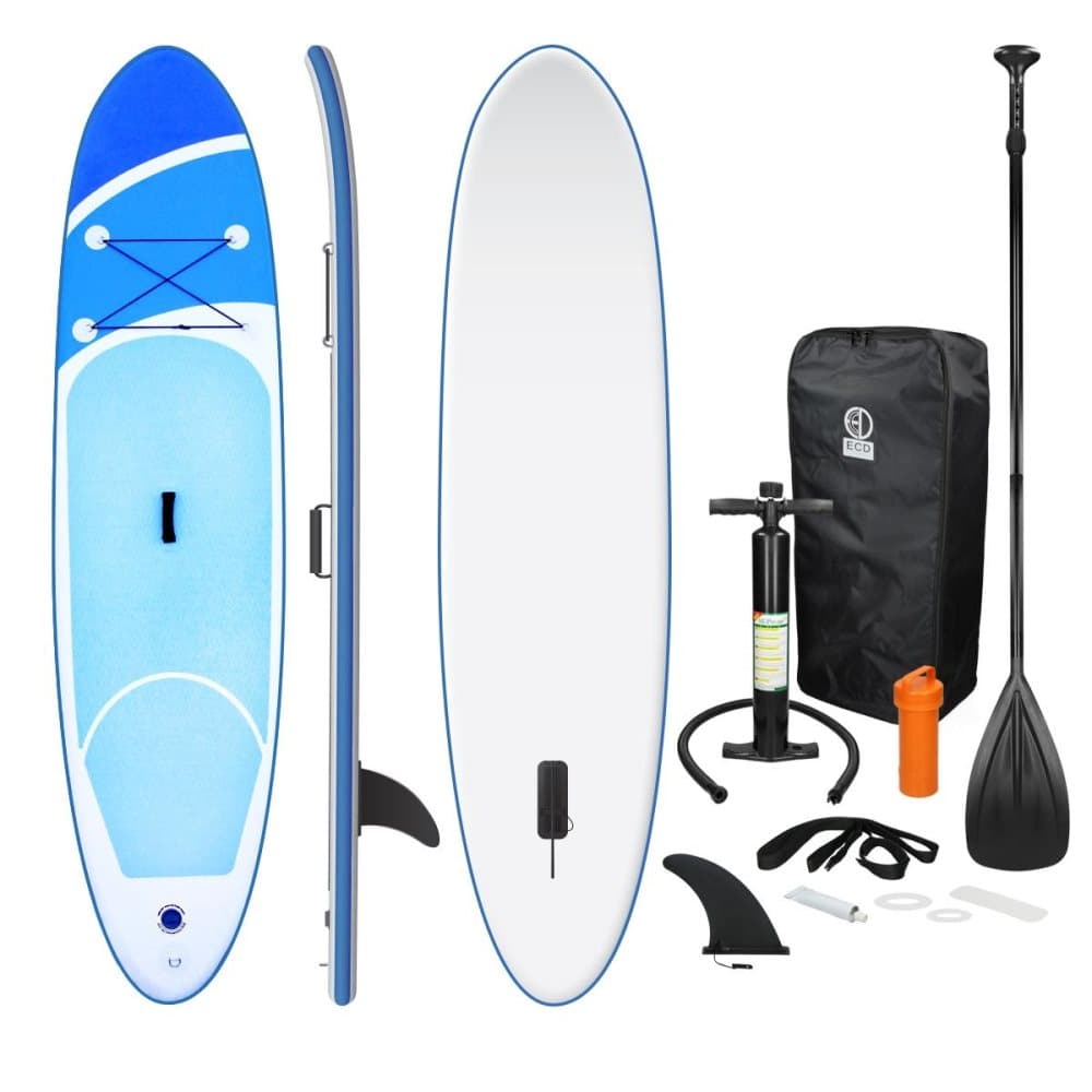 Surfingbräda Stand Up Paddle SUP styrelse paddel ombord uppblåsbar paddel Blue 308 cm
