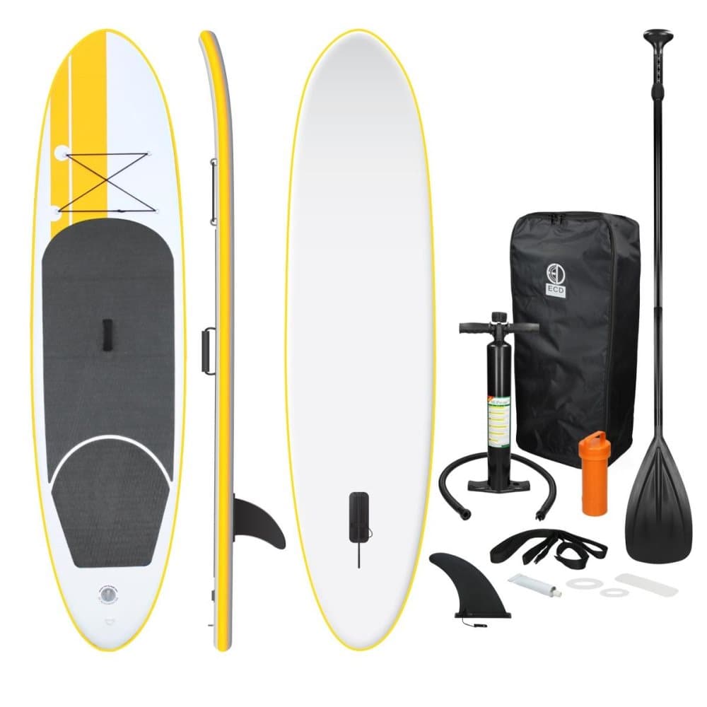 Surfingbräda Stand Up Paddle SUP ombord paddla ombord uppblåsbar paddel gul 308 cm
