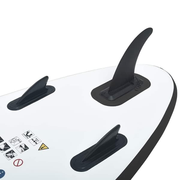 vidaXL oppusteligt paddleboardsæt sort og hvid