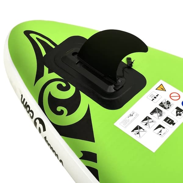 vidaXL oppusteligt paddleboardsæt 305x76x15 cm grøn