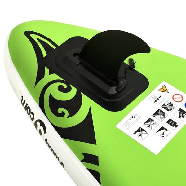 vidaXL SUP-bräda uppblåsbar 366x76x15 cm grön