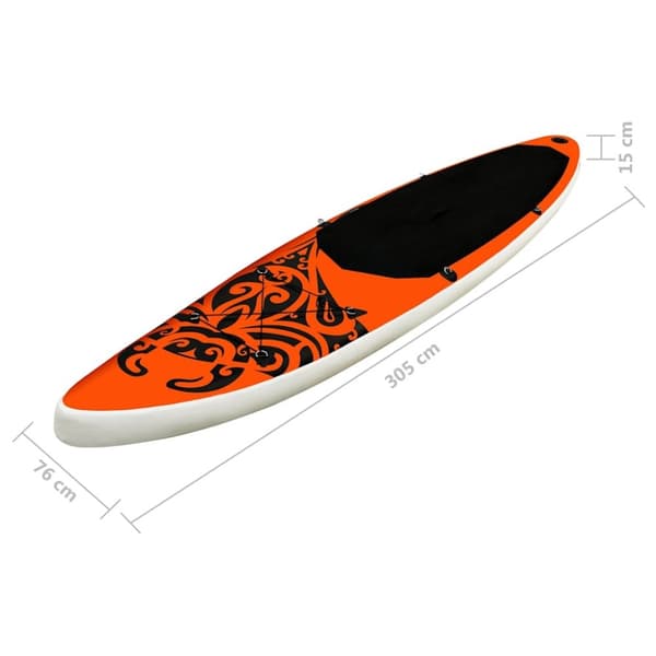 vidaXL Oppblåsbart padlebrettsett 305x76x15 cm oransje