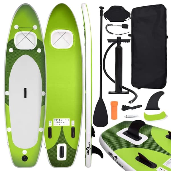 vidaXL Upplåsbar SUP-bräda set grön 300x76x10 cm