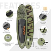 Surfbräda Stand Up Paddle SUP Board Maona Paddelboard aufblasbar Olive 308cm