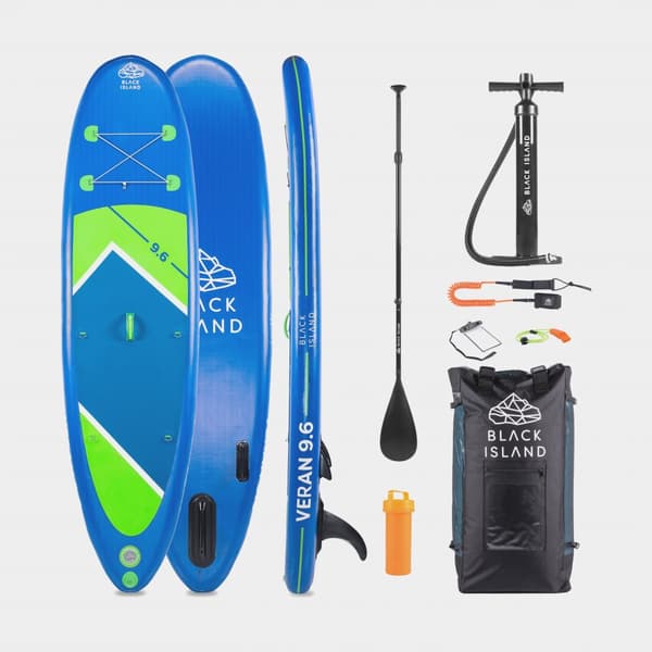 Uppblåsbar SUP Black Island VERAN 9'6, 290 x 76 x 15 cm + paddel + handpump + transportryggsäck + förvaringsväska + reparationskit