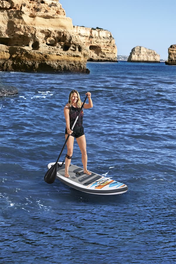 Uppblåsbar SUP Bestway Hydro Force White Cap 10', 305 x 84 x 12 cm + paddel + handpump + transportryggsäck + reparationssats