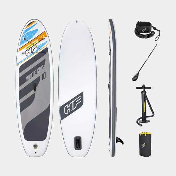 Uppblåsbar SUP Bestway Hydro Force White Cap 10', 305 x 84 x 12 cm + paddel + handpump + transportryggsäck + reparationssats