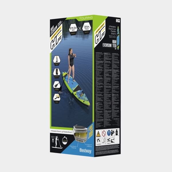 Uppblåsbar SUP Bestway Hydro Force Aqua Excursion 12'6, 381 x 79 x 15 cm + paddel + handpump + transportryggsäck + reparationssats