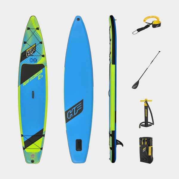 Uppblåsbar SUP Bestway Hydro Force Aqua Excursion 12'6, 381 x 79 x 15 cm + paddel + handpump + transportryggsäck + reparationssats